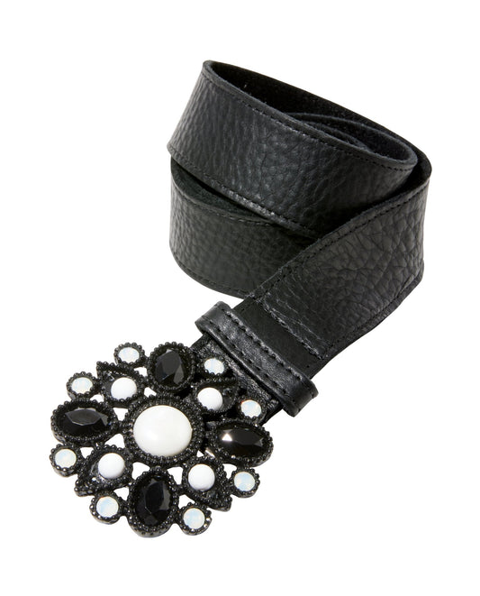 Gem Buckle Belt Black Multi