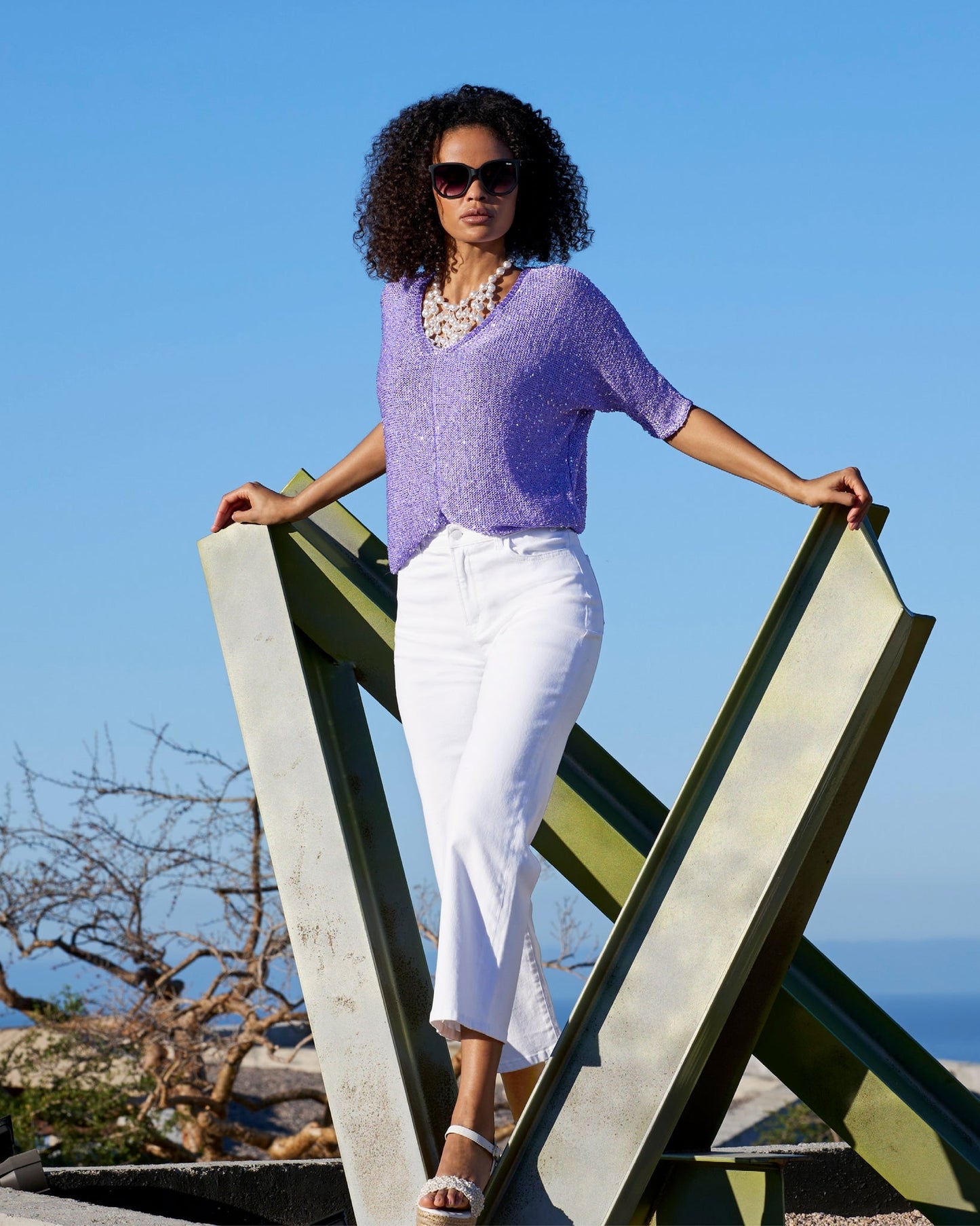 Malibu Wide Leg Cropped Jean White