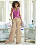 Malibu Flowy Wide Leg Pant Champagne