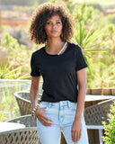 Pearl Cut Out T Shirt Proper Black