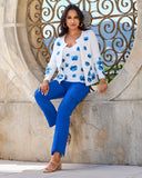 Sedona Linen Straight Leg Cargo Pant Dazzling Blue