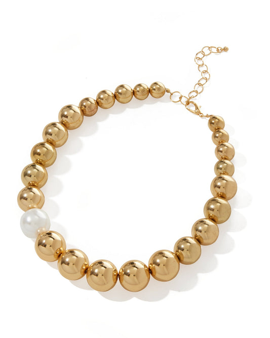 Chunky Bead Necklace Gold