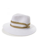 Fedora Straw Hat White/Taupe