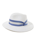 Fedora Straw Hat White/Blue