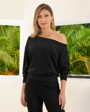 Cotton Comfort Raw Edge Slouchy Sweatshirt Proper Black