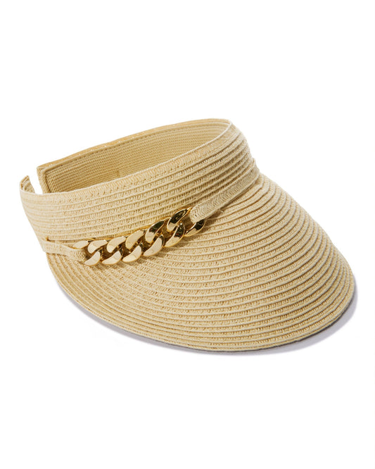 Straw Chain Visor Natural
