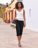 Hampton Pull On Pedal Pusher Black