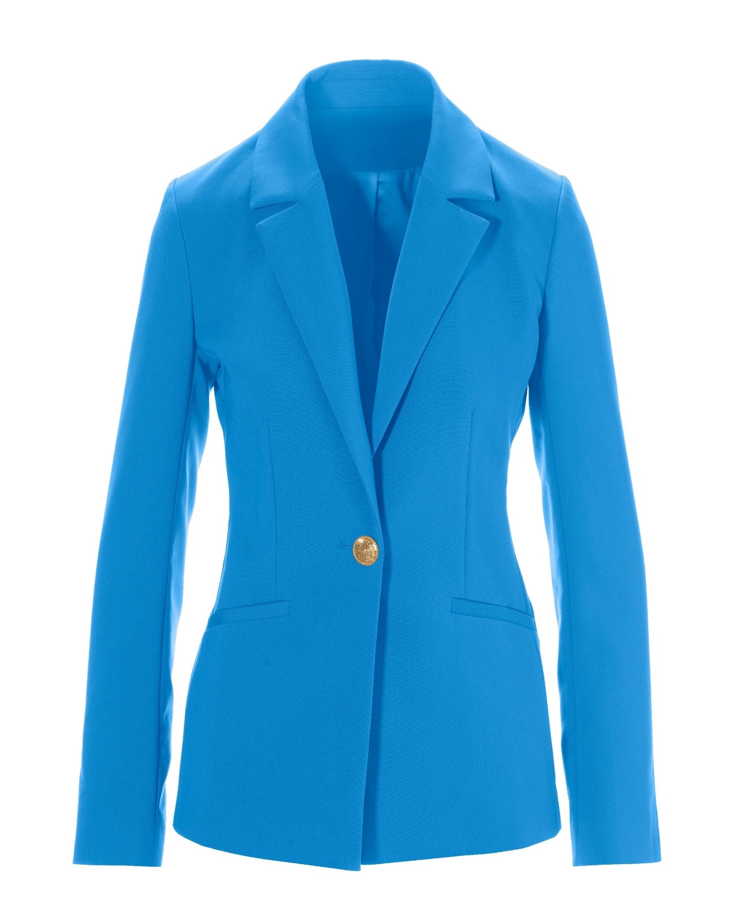 Modern Single Button Blazer Blithe Blue