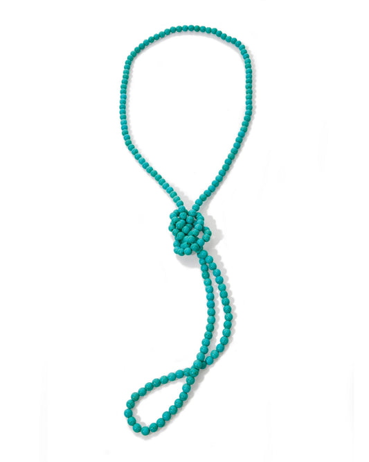 Long Layered Stone Necklace Turquoise