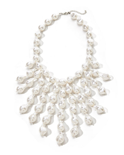 Statement Pearl Necklace White