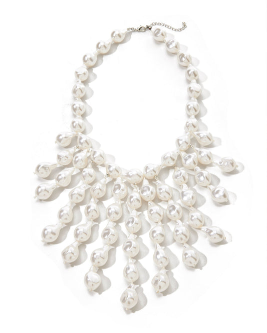 Statement Pearl Necklace White