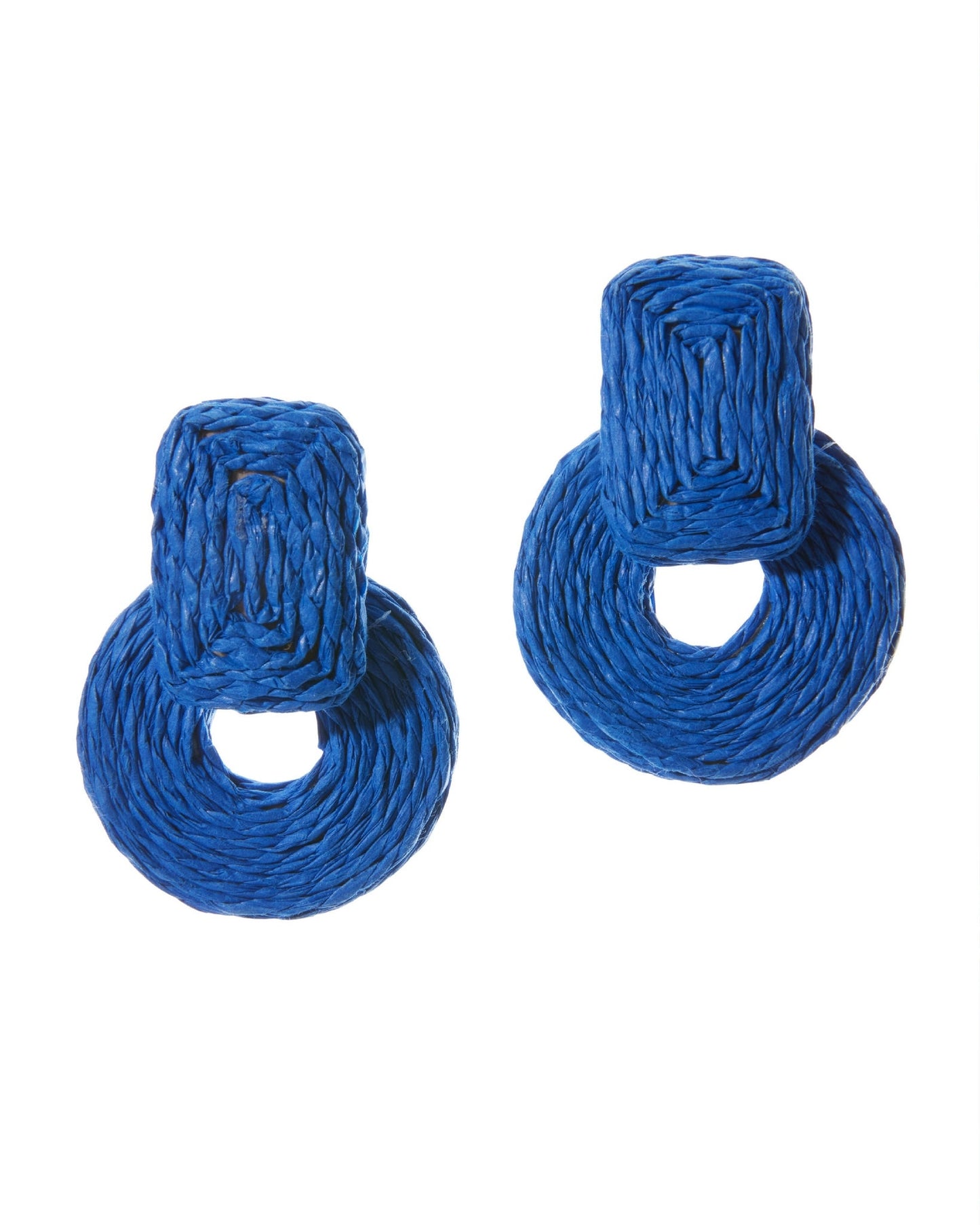 Raffia Drop Earring Blue