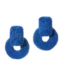 Raffia Drop Earring Blue