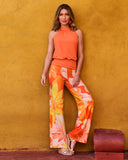 Malibu Silk Lilies Print Palazzo Pant Multi