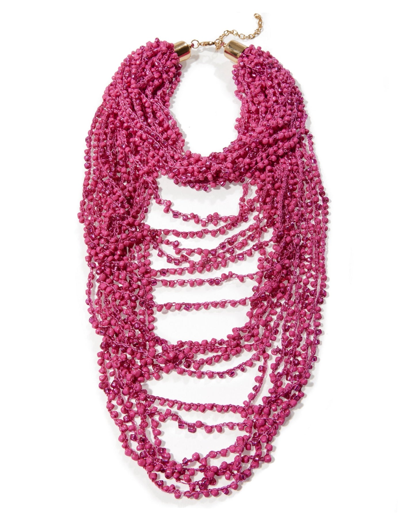 Layered Bead Necklace Pink
