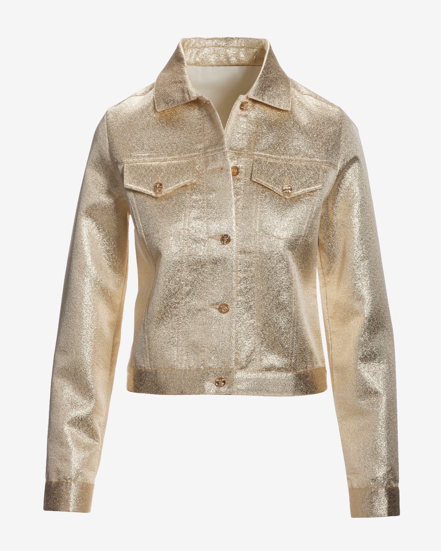 Shimmer Brocade Lightweight Jacket Gold