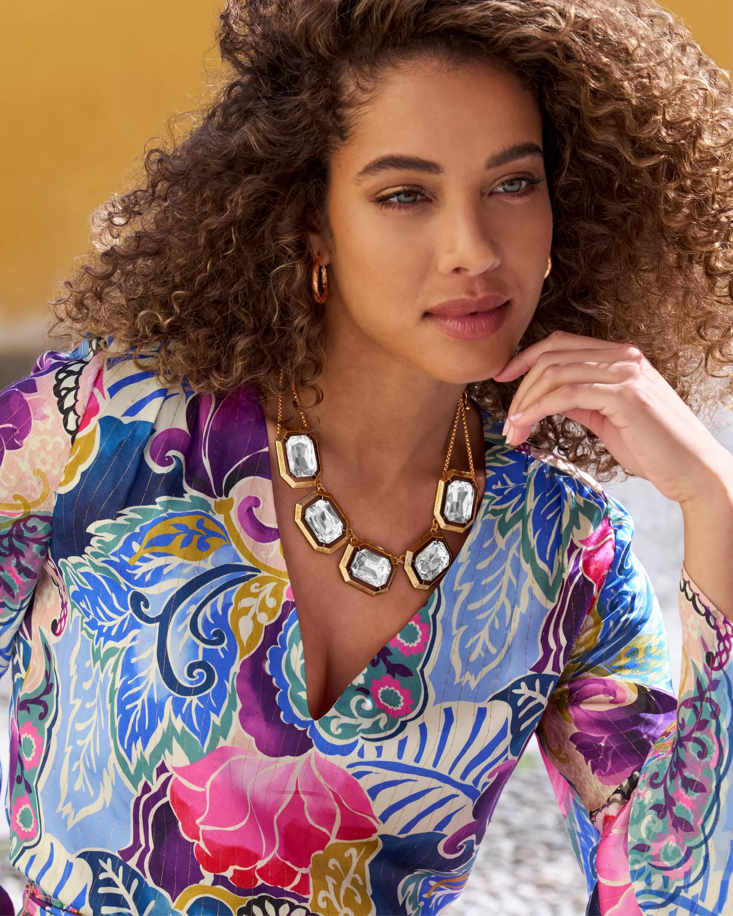 Gem Gold Necklace Brass/Gold