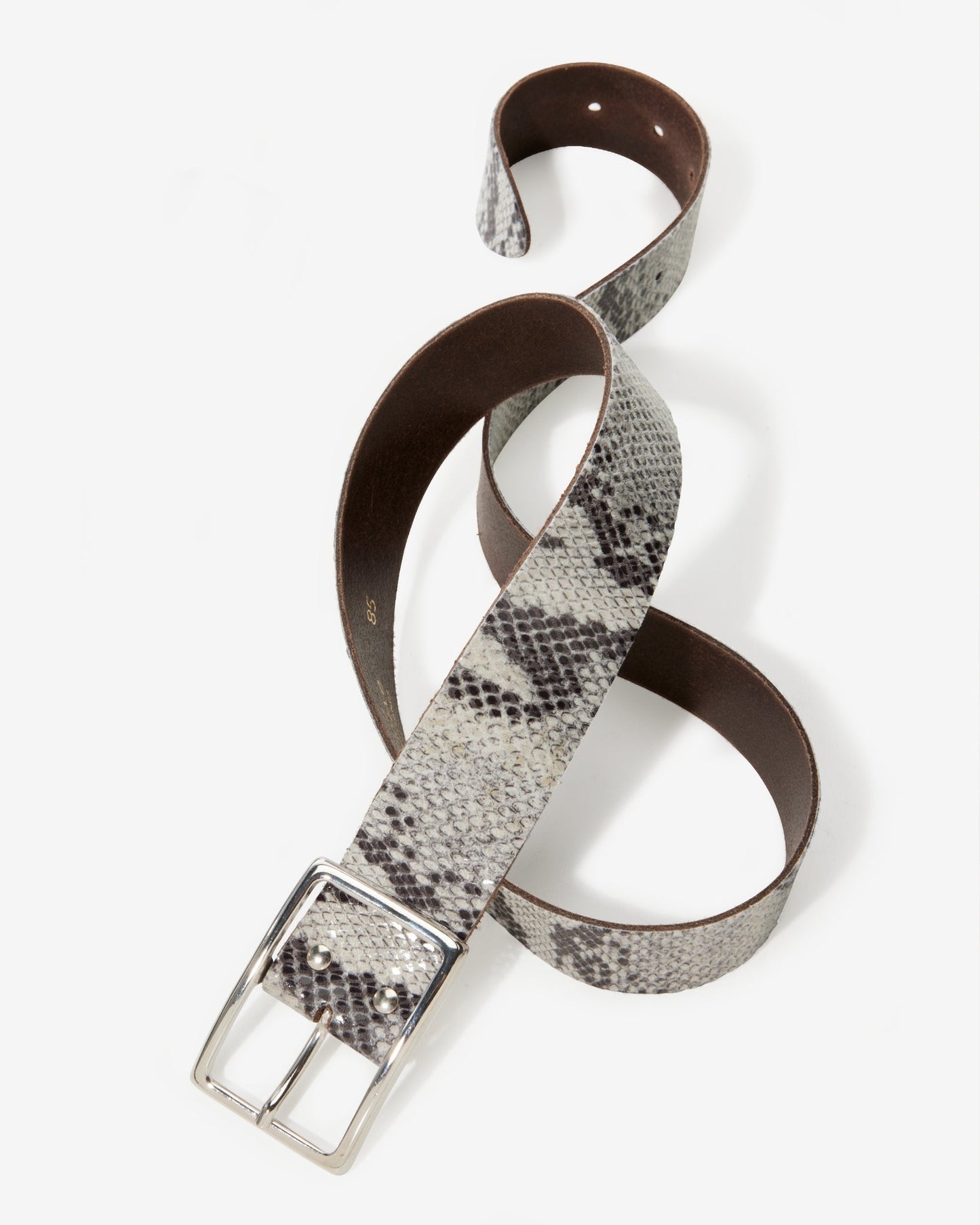Modern Classic Leather Snakeskin Belt Natural Snake