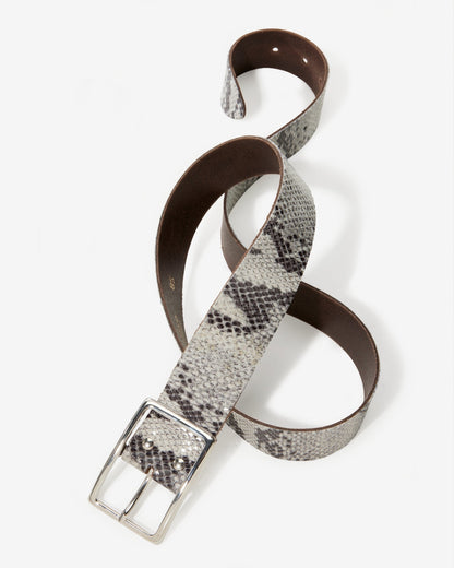 Modern Classic Leather Snakeskin Belt Natural Snake