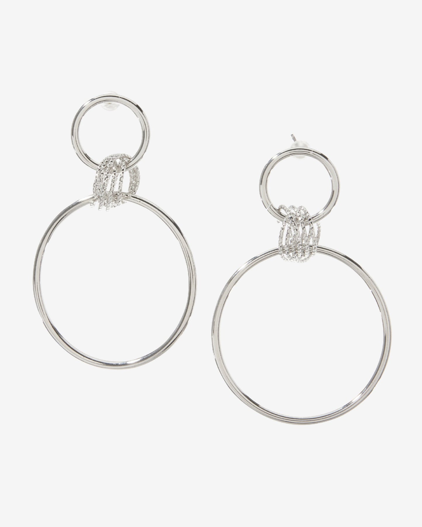 Hoop Drop Earring Silver