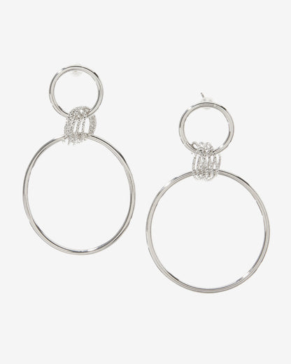 Hoop Drop Earring Silver