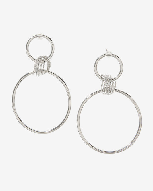 Hoop Drop Earring Silver
