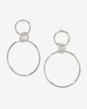 Hoop Drop Earring Silver