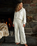 Half Zip Cable Lounge Set Off White