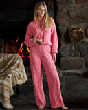 Half Zip Cable Lounge Set Pink Carnation