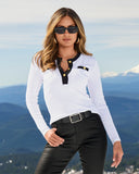 So Essential Ribbed Colorblock Top White/Black