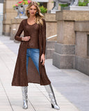 Mini Sequin Sweater Duster Safari Brown