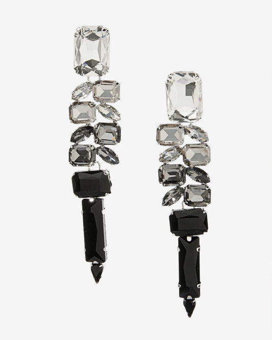 Gem Drop Earring Black Multi