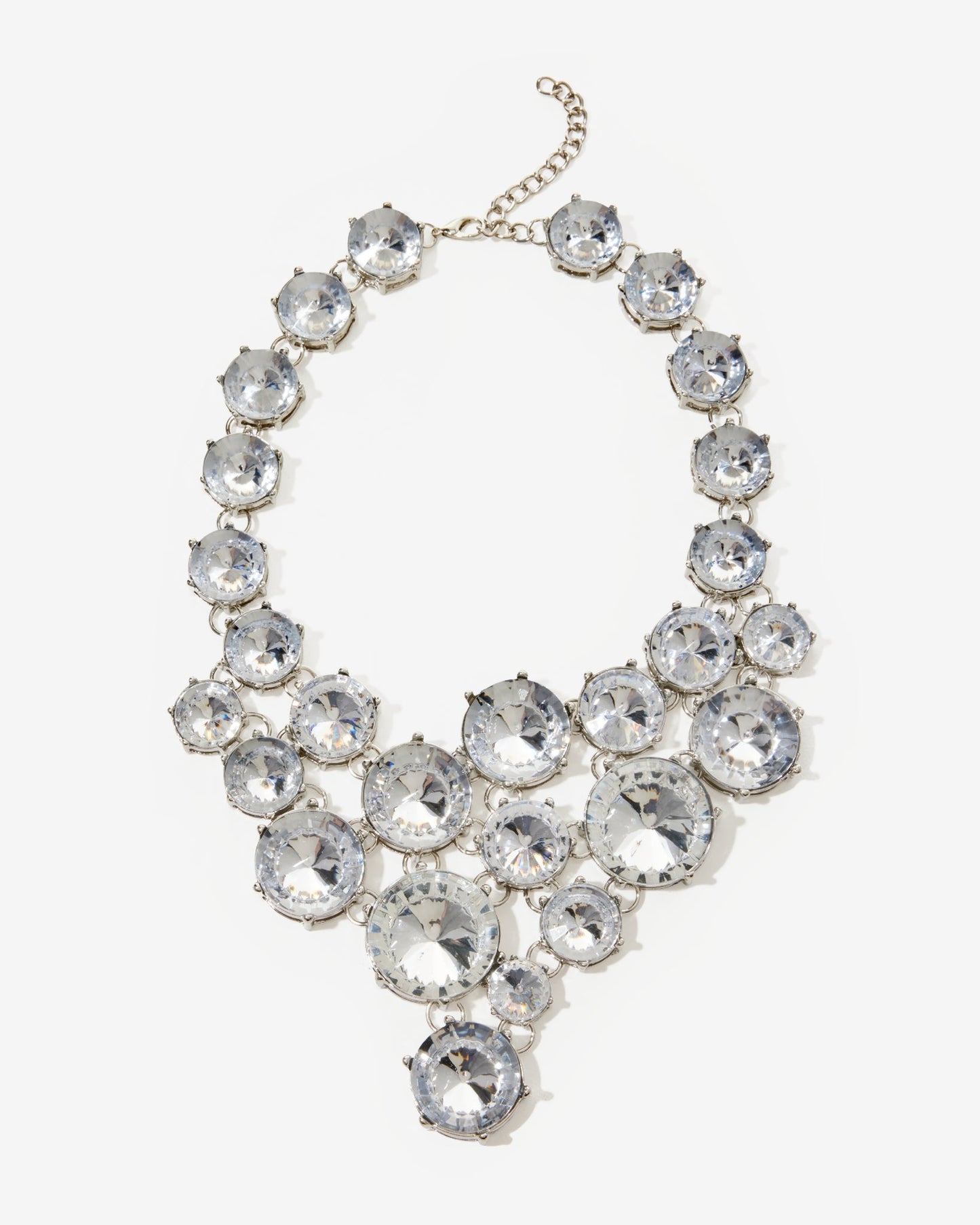 Gem Statement Necklace Silver