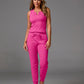 Ribbed Tank and Jogger Lounge Set Blossom