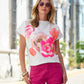 Floral Sequin Sweatshirt White Multi