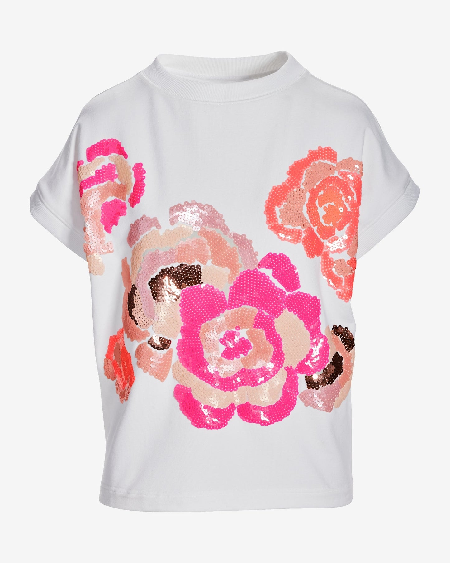 Floral Sequin Sweatshirt White Multi