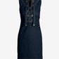 Sleeveless Lace Up Grommet Detail Denim Tunic Dress Rinse