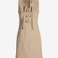 Sleeveless Lace Up Grommet Detail Denim Tunic Dress Sandshell
