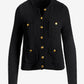 Button Detail Pocket Sweater Cardigan Black