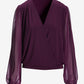 So Chic Chiffon Sleeve Surplice Top Potent Purple