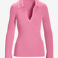 Ribbed Collar Sweater Sachet Pink