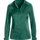 Sophia Button-Up Charmeuse Blouse Deep Emerald