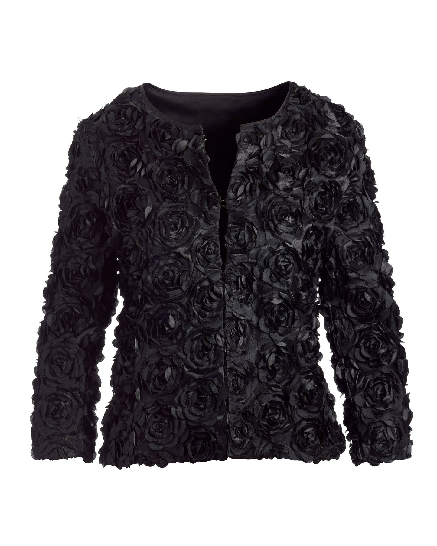 Rosette three quarter sleeve Jacket Black