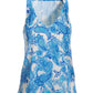 Blue Wave Paisley Print Nikki V-Neck Charmeuse Blouse Blue