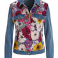 Floral Gardens Embroidered Denim Jacket Light Wash