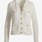 Button Detail Pocket Sweater Cardigan Off White