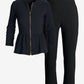 Beyond Travel Peplum Coordinates Jet Black