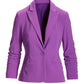 Beyond Travel Short Ruched Sleeve Blazer Bright Violet