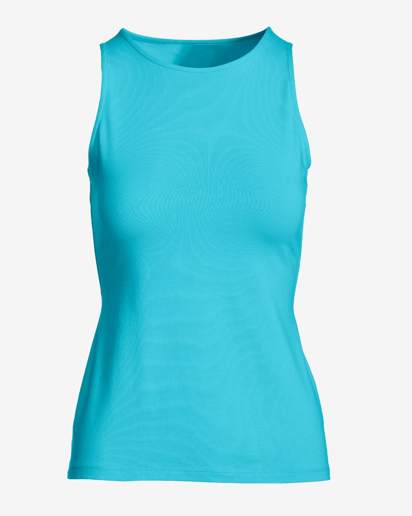 So Sexy High Neck Tank Knit Top Blue Radiance