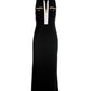 Sleeveless Chic Zip Maxi Dress Black/White